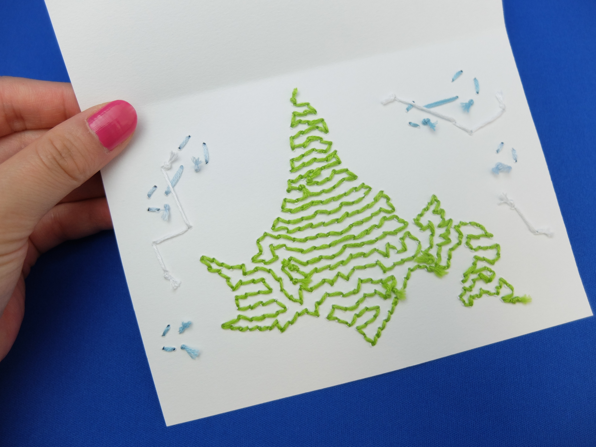 紙刺繍　メッセージカード　北海道　フレンチノット