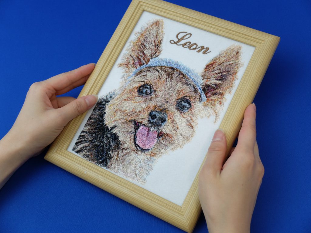 愛犬　誕生日プレゼント　フォト刺繍