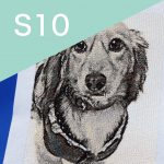 フォト刺繍 S10 犬 セピア
