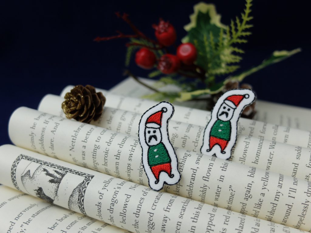 クリスマス刺繍　おじサンタ　カナリヤクリスマスマーケット