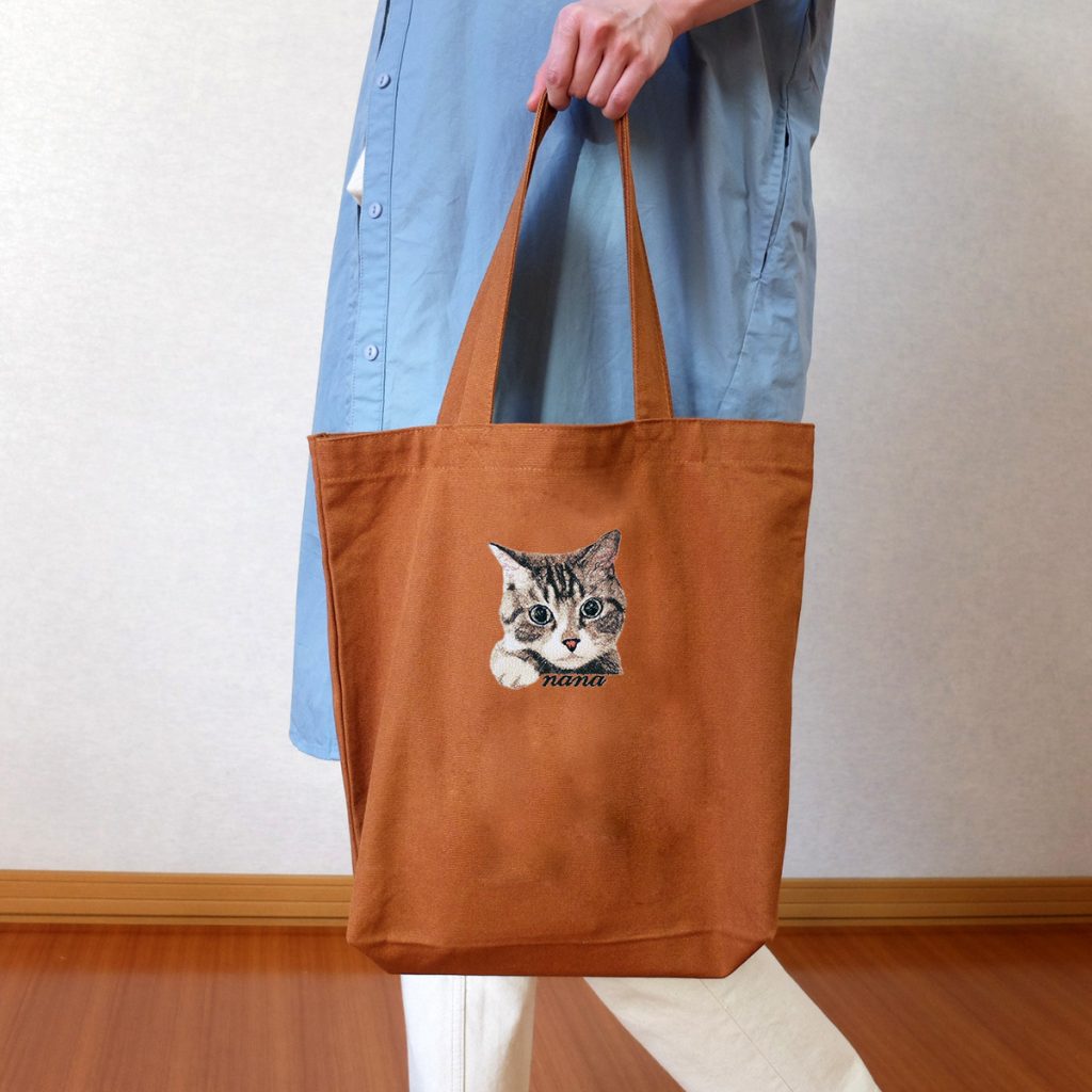 大容量トートバッグにうちの子刺繍/b201
