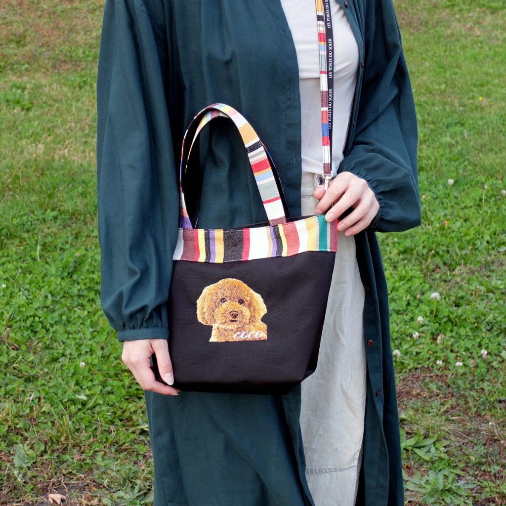 南フランスの伝統織物を使用したお散歩トートバッグ